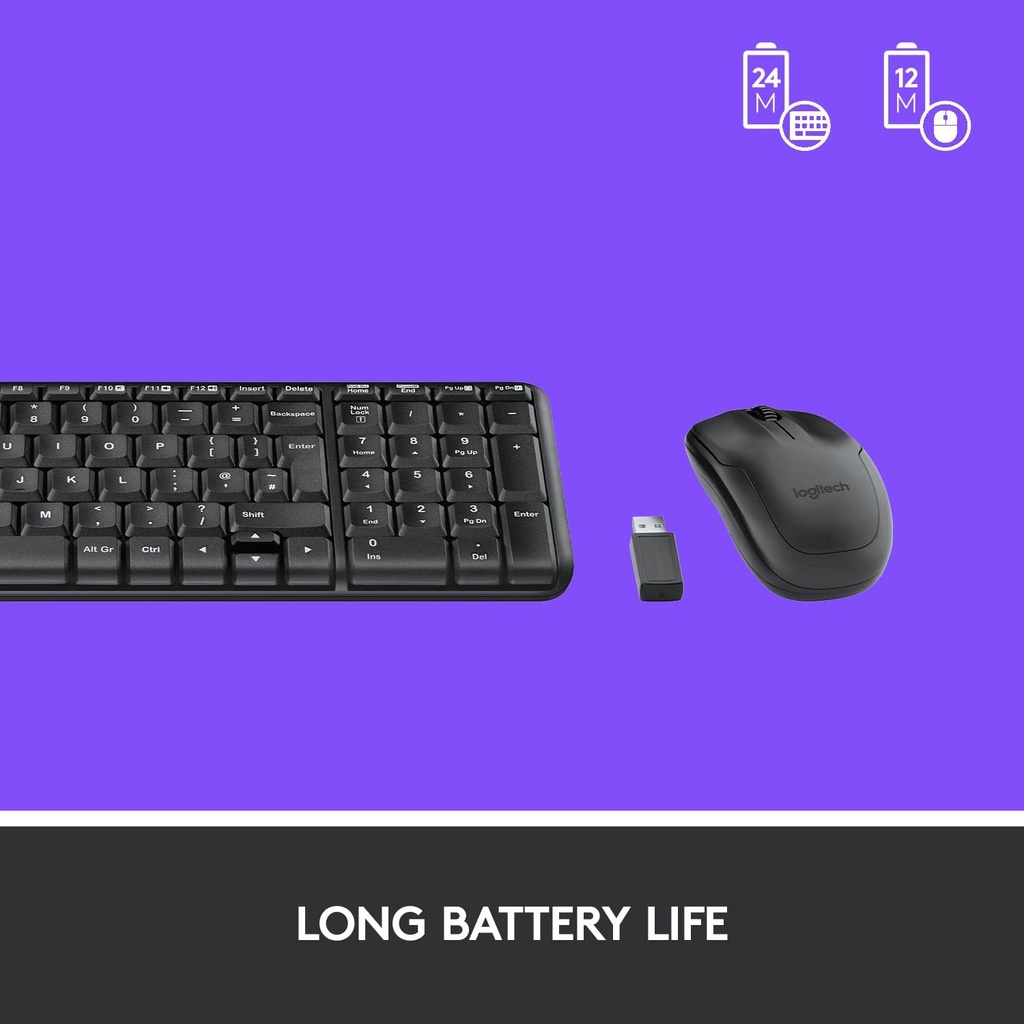 Logitech Wireless Keyboard Mouse Combo MK220 US