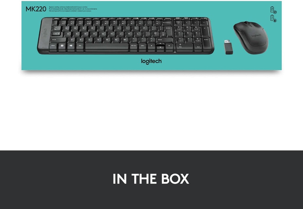 Logitech Wireless Keyboard Mouse Combo MK220 US