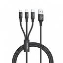 Unitek C14049BK 3in1 Braided TypeC/Lightning/Micro Black 1.2m