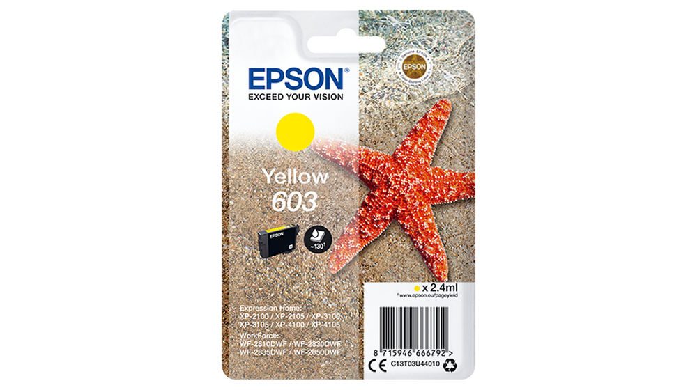 Epson 603 Yellow Original Ink Cartridge (C13T03U44010)